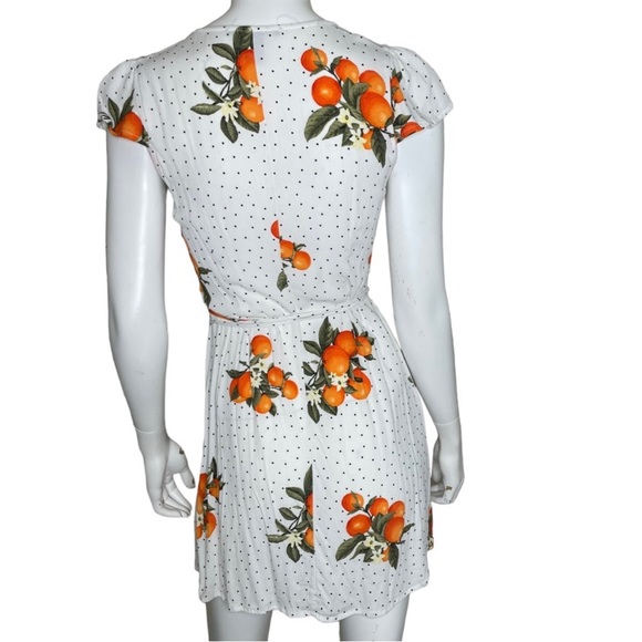 Forever 21 orange print polka dot rayon dress womens size S - Picture 3 of 6